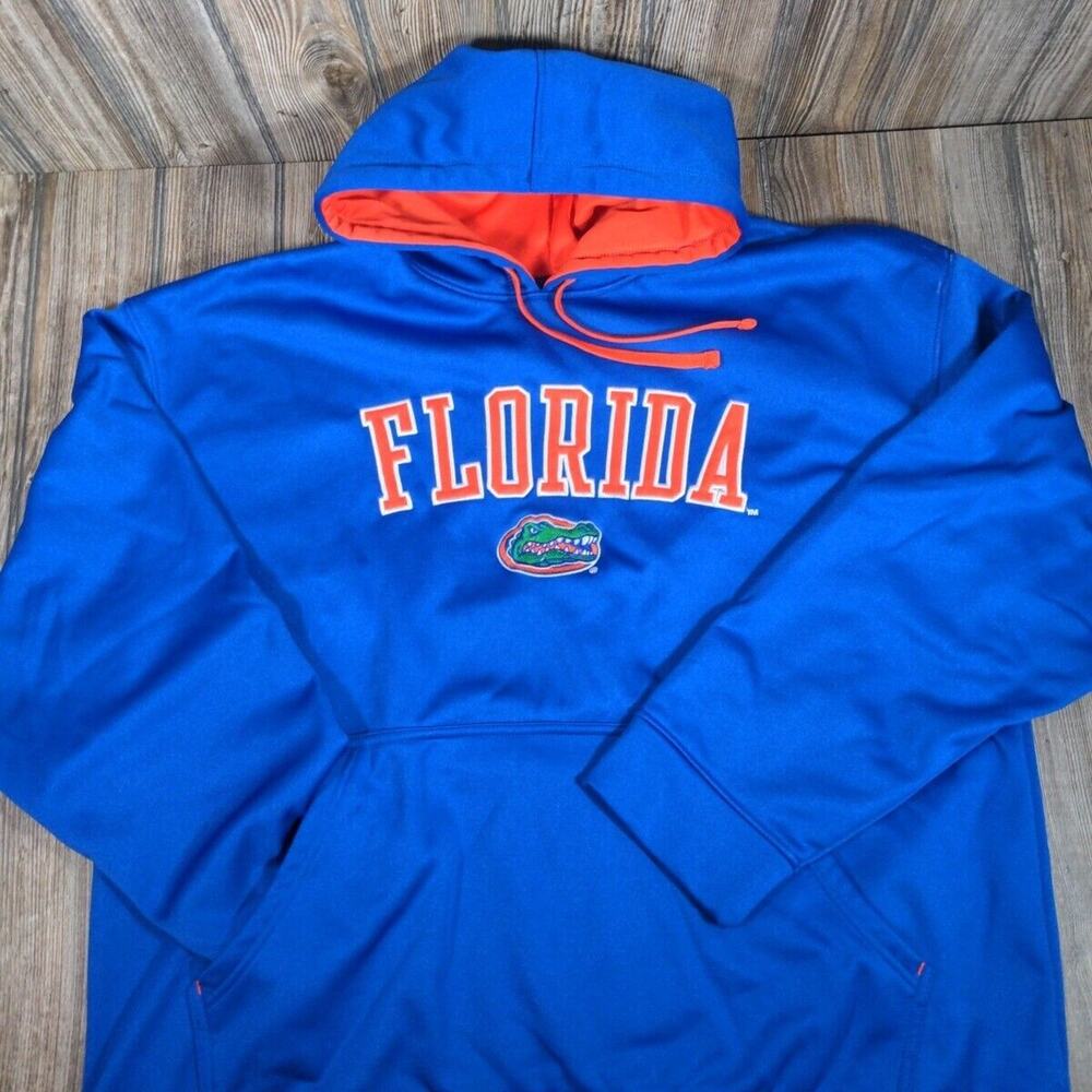Florida Gators Hoodie Sweatshirt Blue Solid Majestic Section 101 Lined Men 2XL